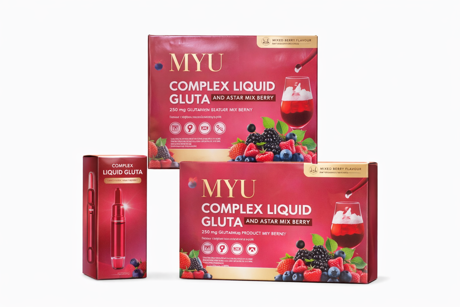 Complément Éclaircissant MYU Complex Liquid Gluta – Saveur Fruits Rouges